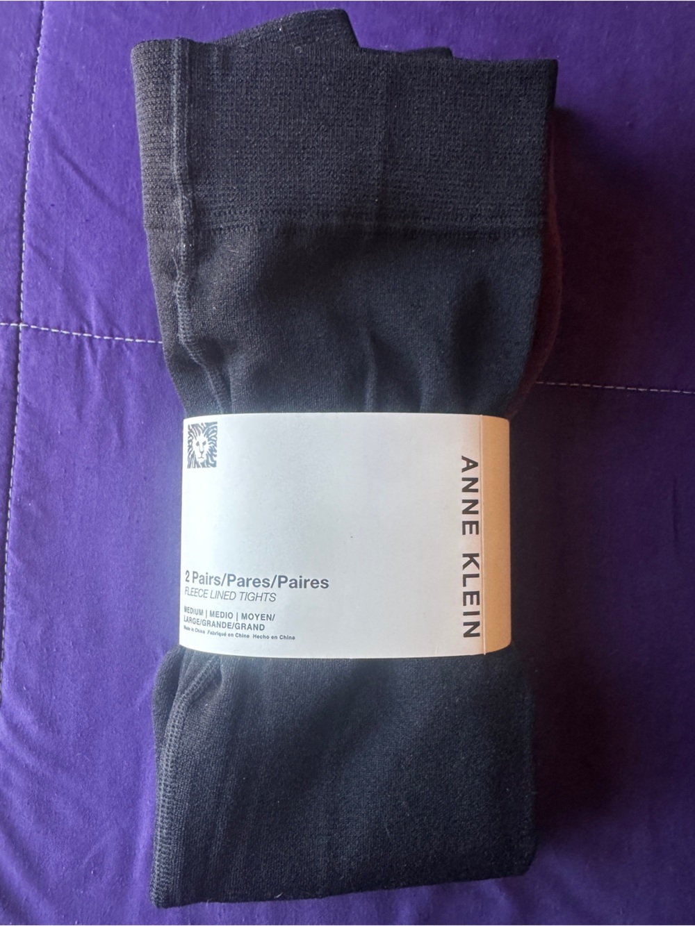 Anne Klein Fleece Lined Tights - 2 pack